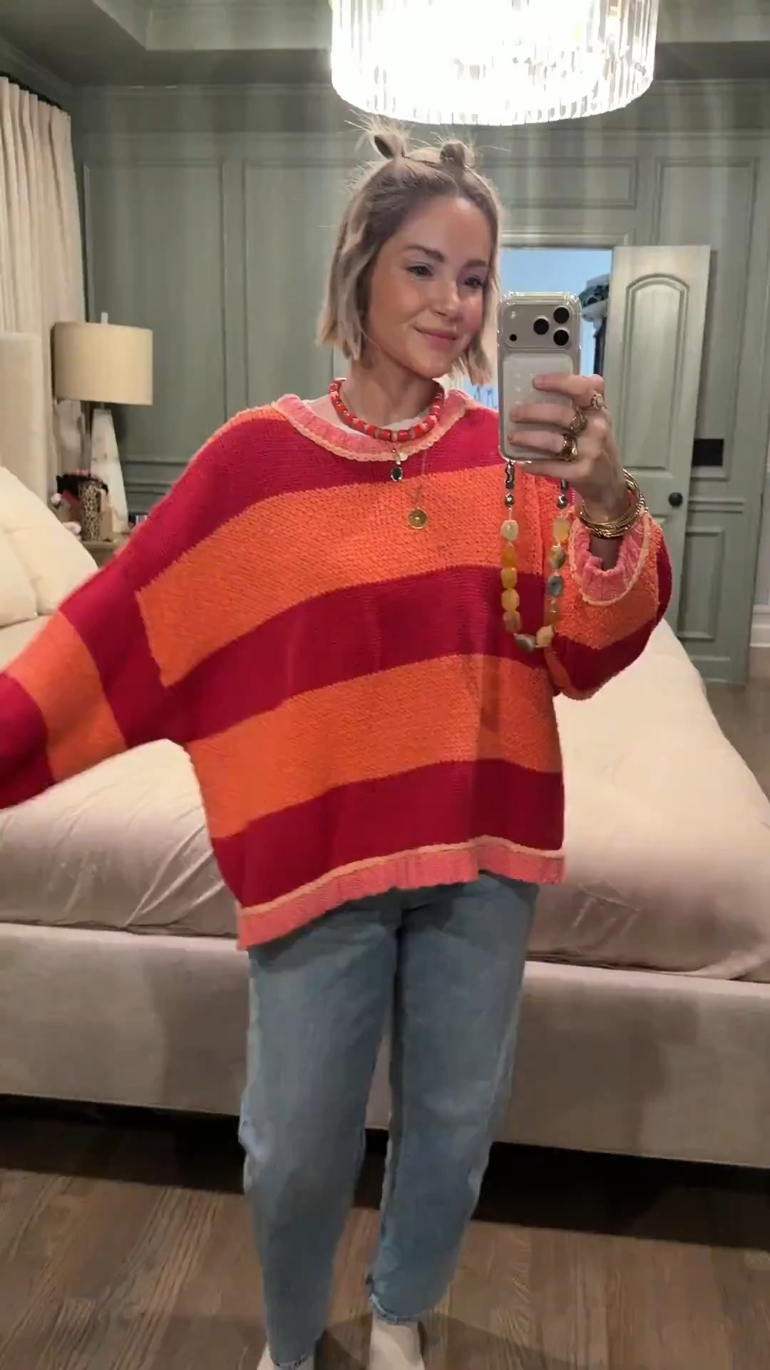 Fun & comfy birthday party outfit! Loving this statement sweater going into spring!

#LTKdayinmylife #LTKootd