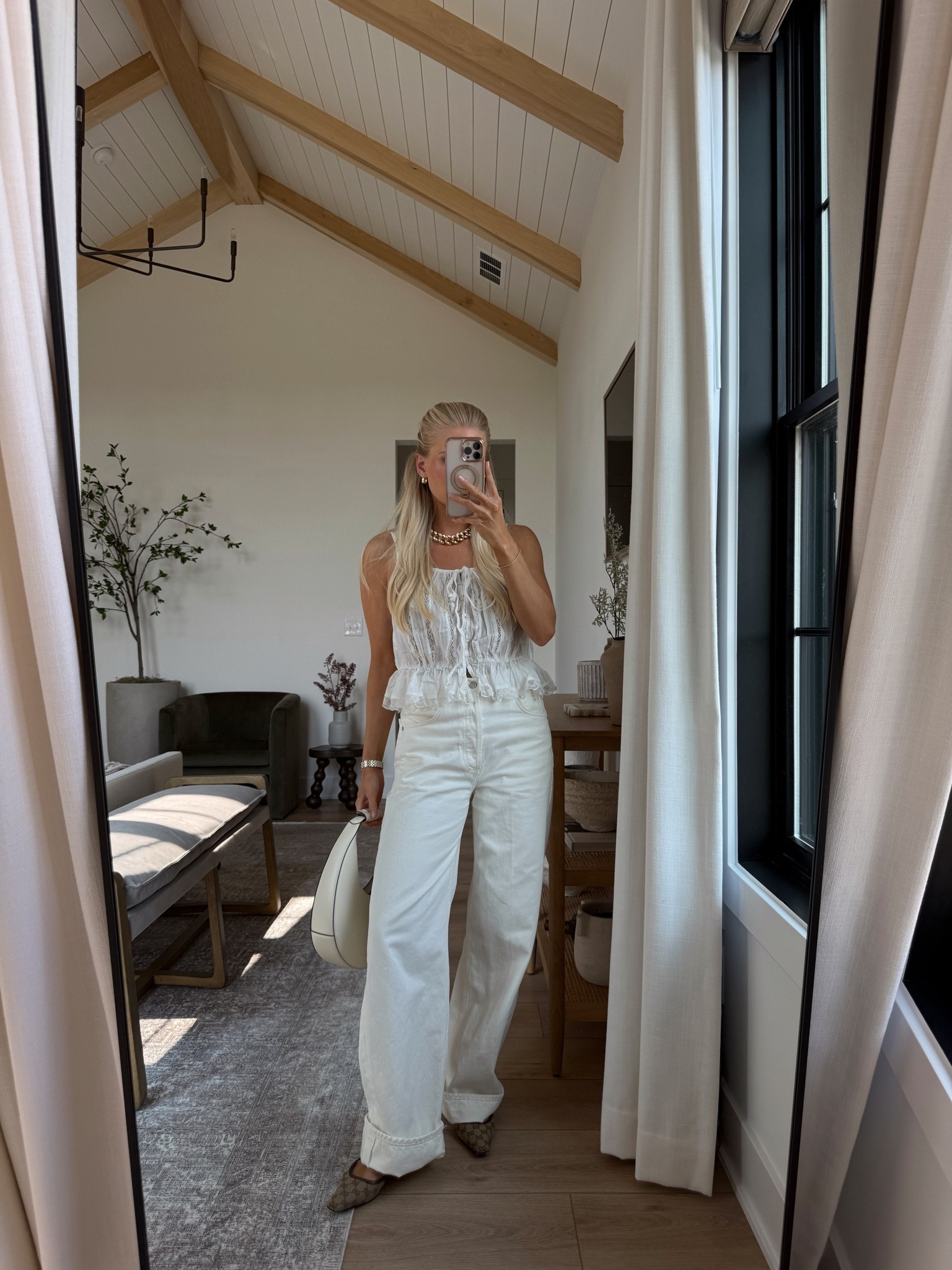 SIZE small top, 27 jeans, linking similar shoes! Linking similar in all.  #kathleenpost

All white outfit, summer style, summer outfit, boho chic style