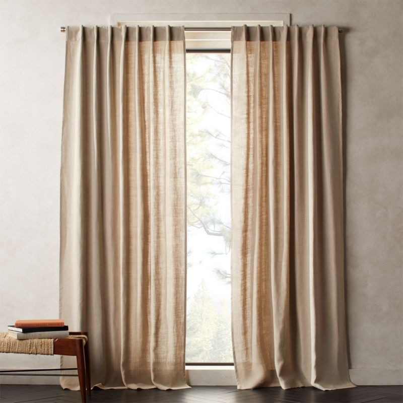 Heavyweight Natural Linen Curtain Panel 48"x108" + Reviews | CB2 | CB2