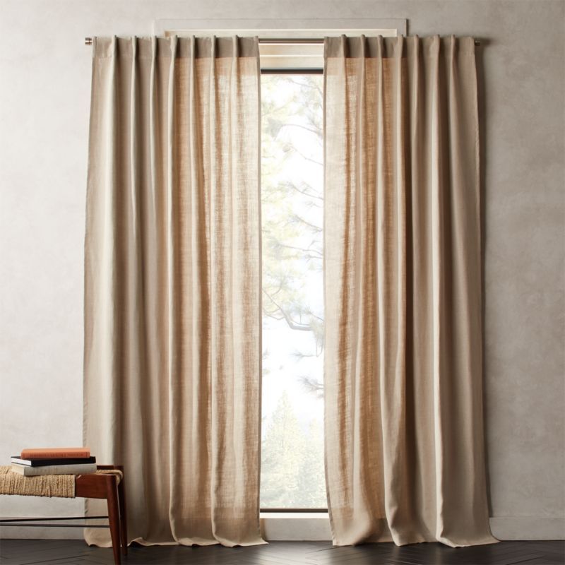 Heavyweight Natural Linen Curtain Panel 48"x108" + Reviews | CB2 | CB2