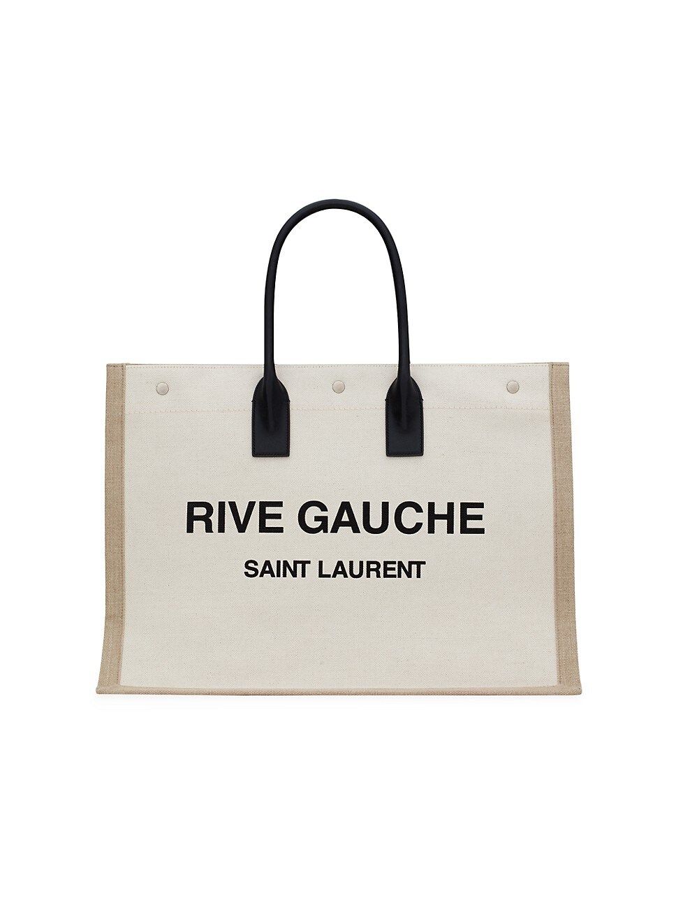 Rive Gauche Linen & Leather Tote | Saks Fifth Avenue