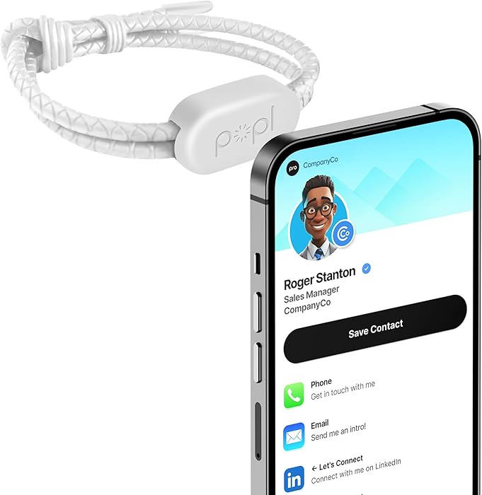 Popl Rope Band - Digital Business Card Bracelet Wearable - Tap to Share NFC & QR Code - Compatibl... | Amazon (US)