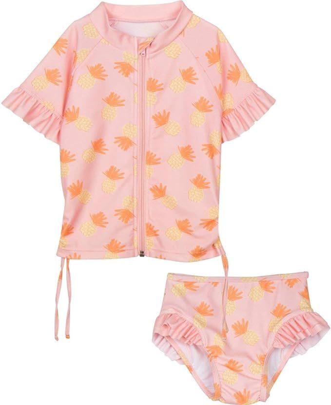 SwimZip Girl 2 Piece Short Sleeve Rash Guard Swimsuit UPF 50+ (Multiple Colors) | Amazon (US)