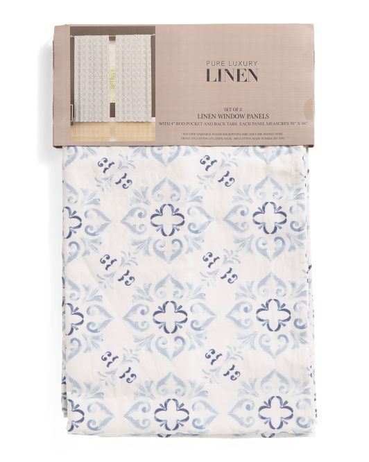 Set Of 2 50x96 Linen Blend Floral Window Panels | TJ Maxx