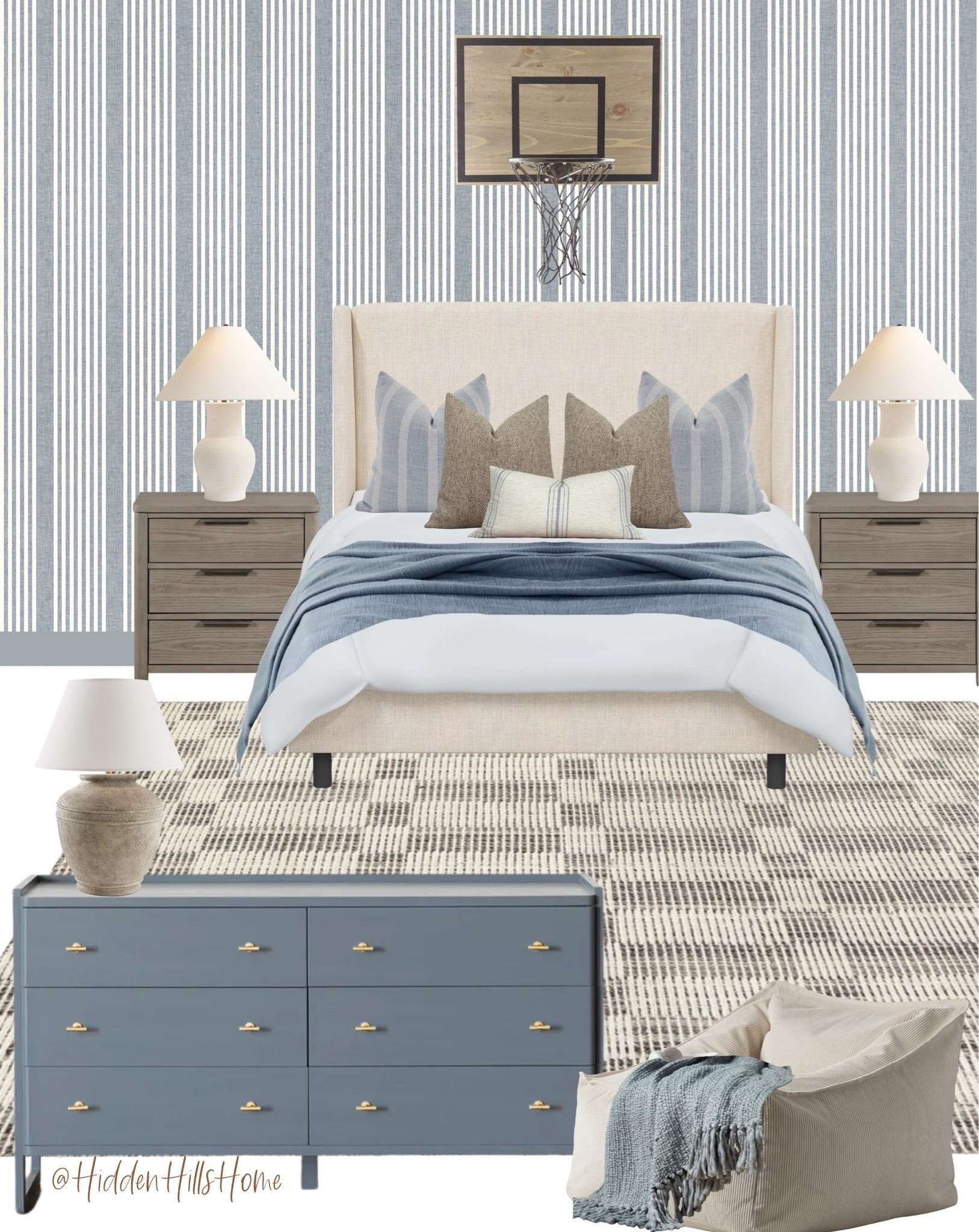 Boys bedroom decor mood board, teen boys room design, home decor ideas, blue boys room, basketball bedroom, home decor, boys room inspiration, dresser #boys

#LTKHome #LTKSaleAlert #LTKKids