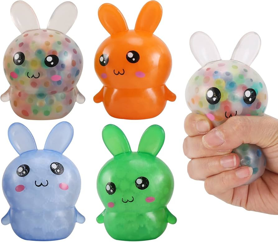Easter Basket Stuffers, 4 Pack Squishy Easter Bunny Stress Balls for Adults, Easter Basket Stuffe... | Amazon (US)