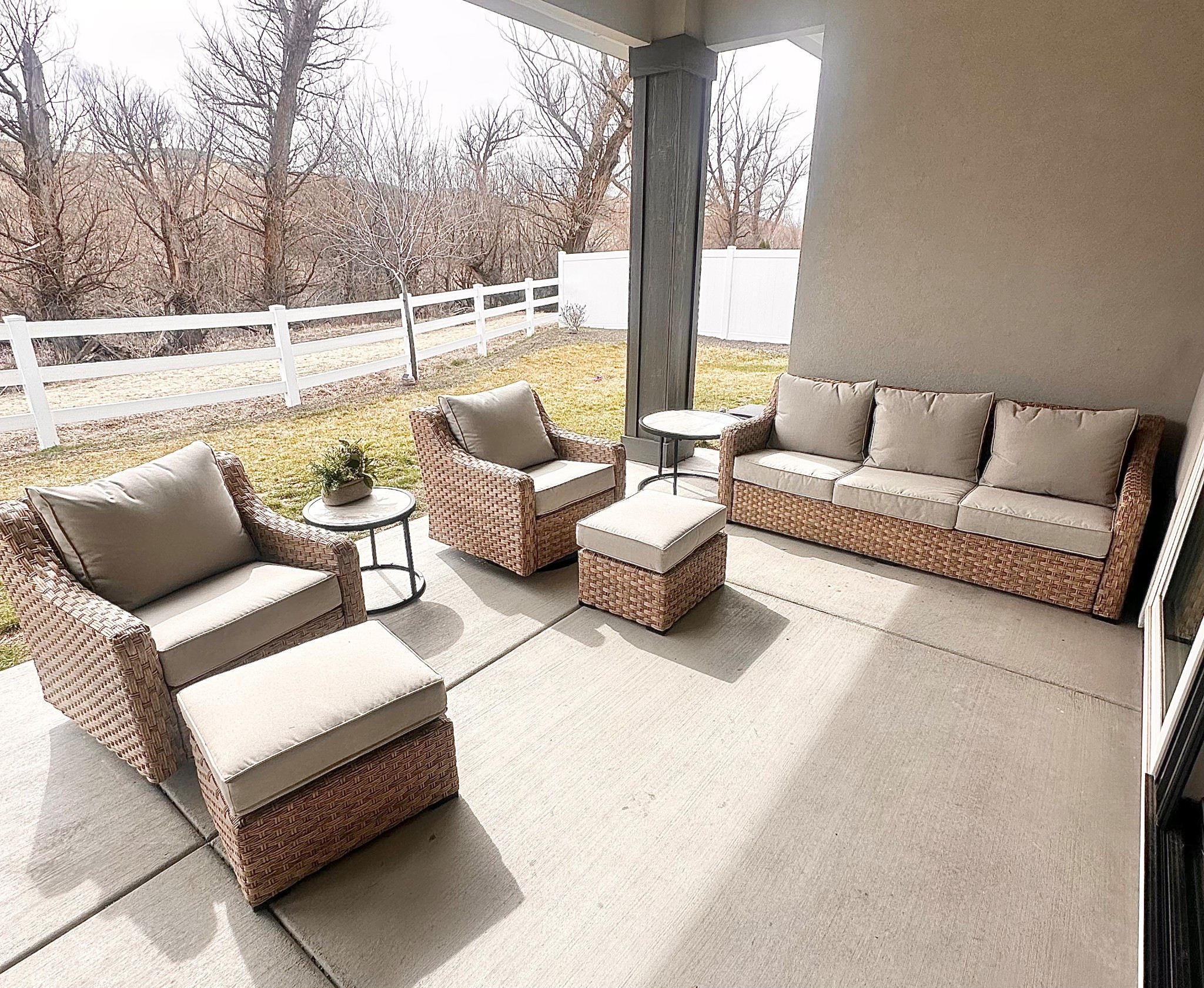 Love this Walmart patio set! Feels like Pottery Barn quality for a fraction of the price!!!