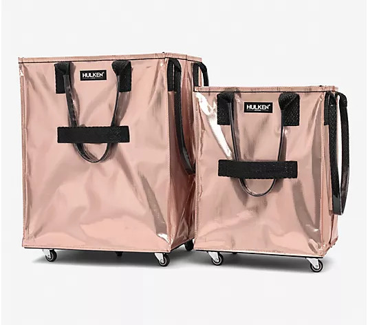 Hulken Large Rolling Tote Bag with Zip Top & Button Closure | QVC