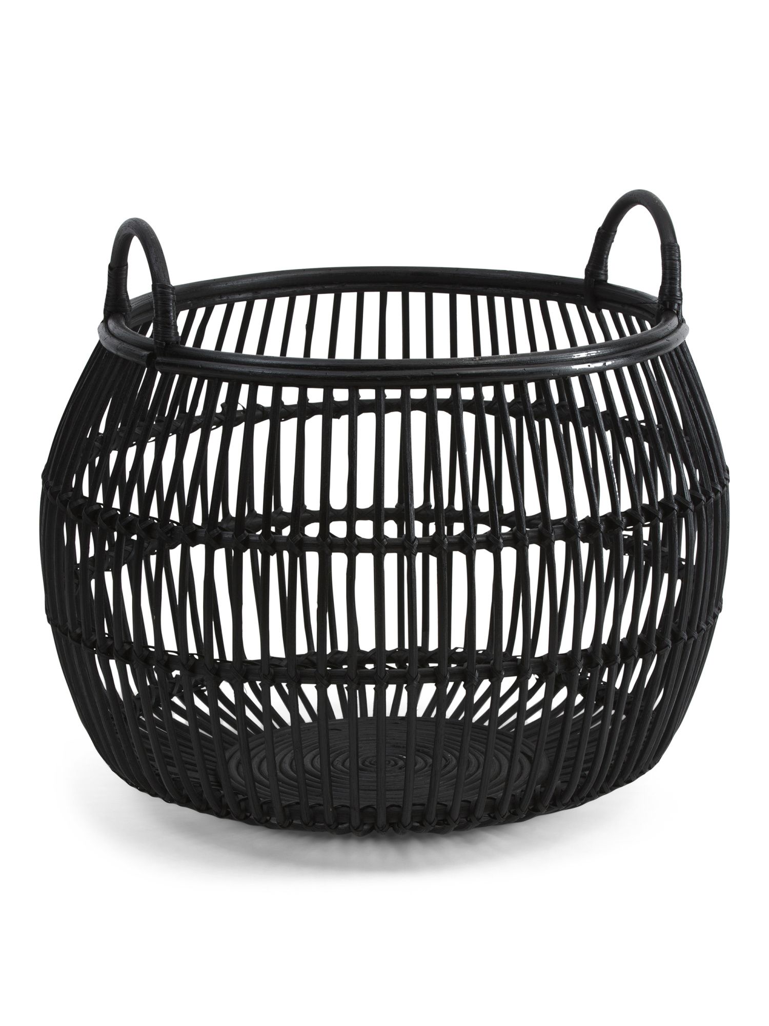 Made In Indonesia Large Rattan Round Basket | TJ Maxx