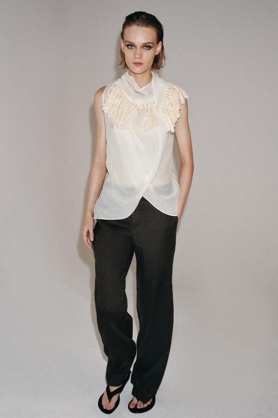 FRINGED TOP ZW COLLECTION | Zara US