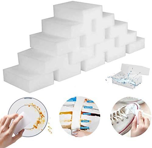 Melamine Sponge Foam,100 Pack Magic Cleaning Sponges Eraser Sheet, Kitchen Dish Sponges Scrubber,... | Amazon (US)