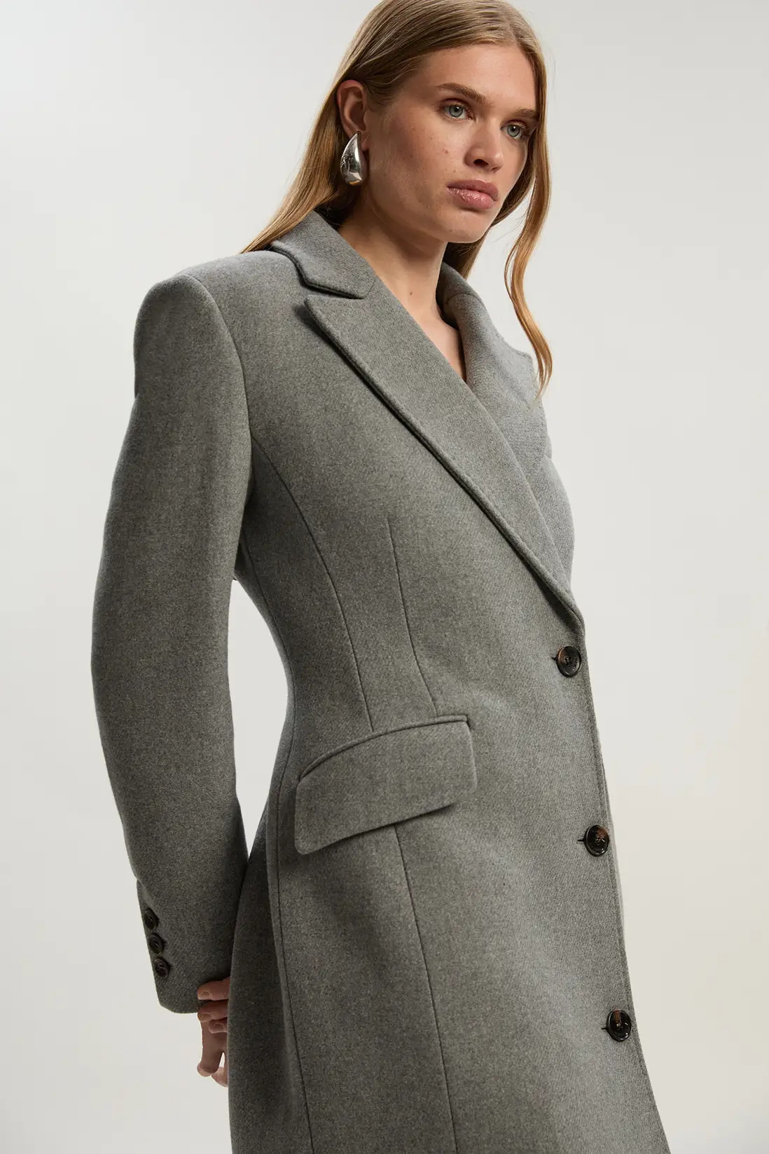 Forever Wool Blend Tailored Fitted Maxi Coat | Karen Millen