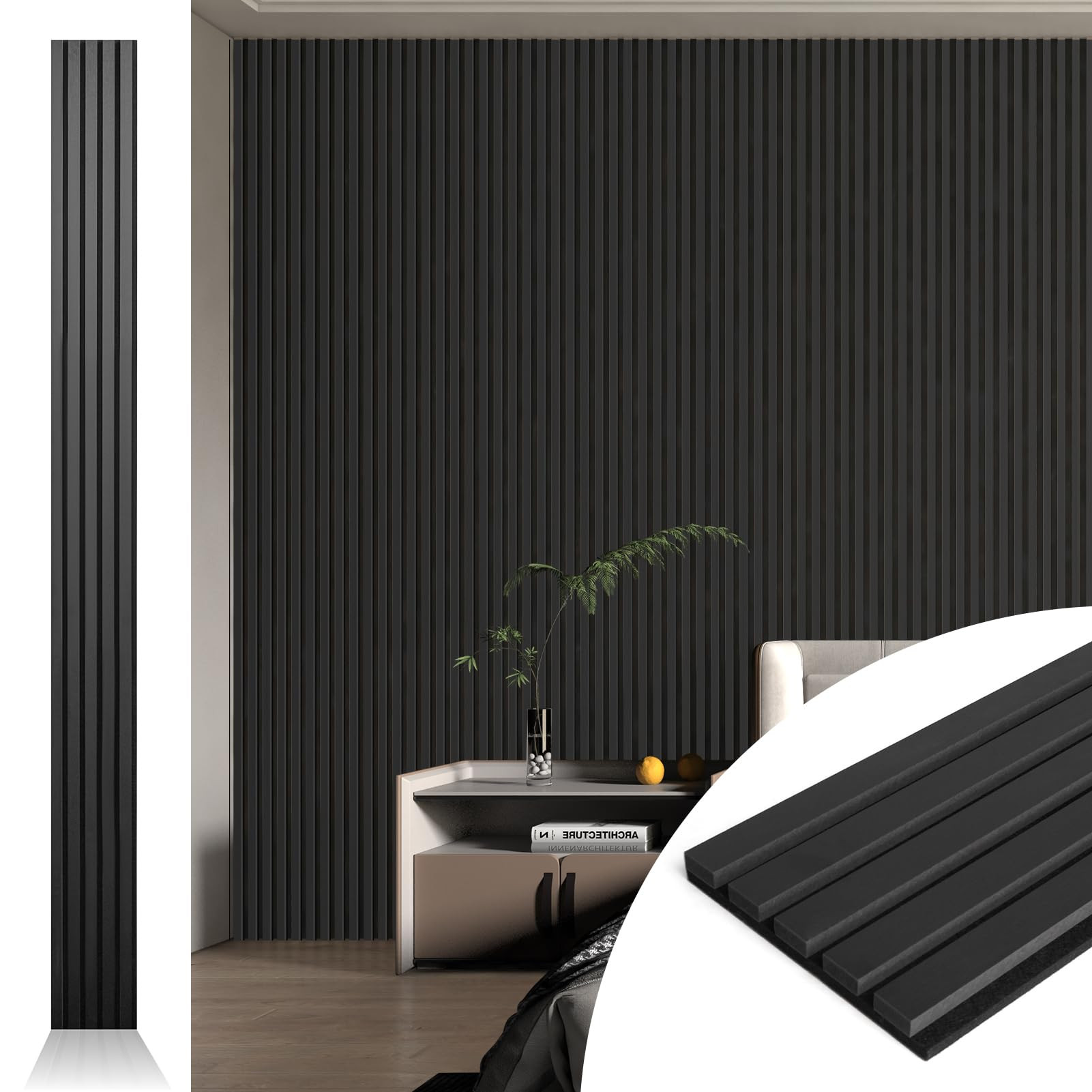 Art3d 4pcs-107 x 8in Slat Acoustic Panel for Wall and Ceiling, 3D Fluted Sound Absorbing Panel wi... | Amazon (US)