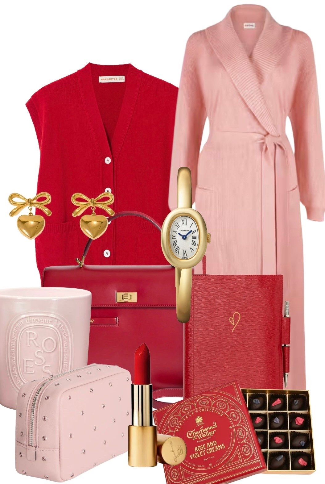 
Valentine’s Gift Guide featuring the presents that say I LOVE YOU ❤️

Red Handbag, Red Journal and Pink Wash Bag - Anya Hindmarch 

Cashmere Dressing Gown - Harrods

Red Cashmere Vest - &Daughter from NetaPorter

Red Velvet Lipstick - Lisa Eldridge from Space NK

Gold Heart Earrings- Wolf and Badger

Gold Watch - Cartier at Harrods

Rose & Violet Creams - Charbonnel et Walker at John Lewis

Large Rose Candle - Diptyque 



#LTKeurope #LTKluxury #LTKgiftguide