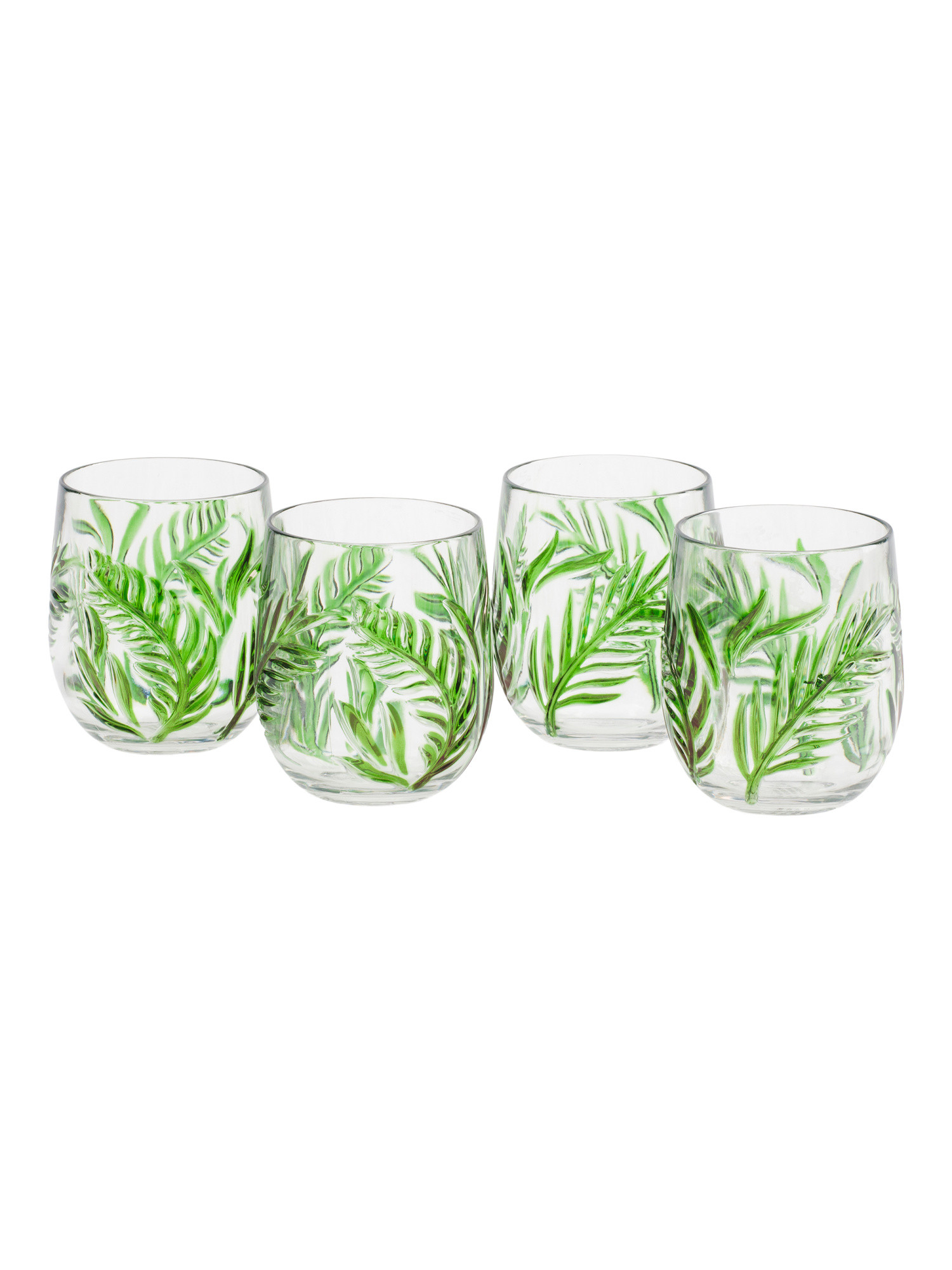 Set Of 4 Acrylic Etched Glasses | TJ Maxx