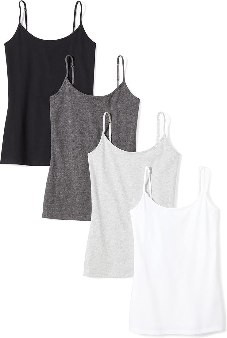 Amazon Essentials Women's Slim-Fit Camisole (Available in Plus Size), Pack of 4 | Amazon (US)