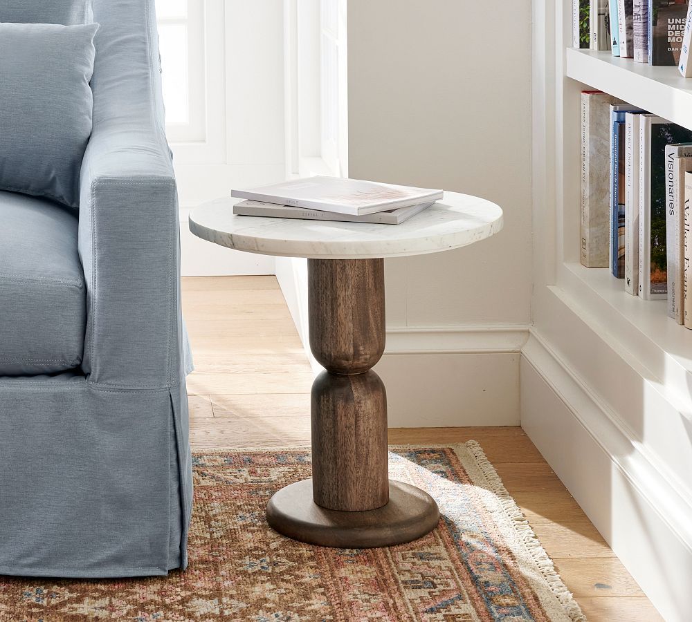 Ava Round Marble Side Table (20") | Pottery Barn (US)