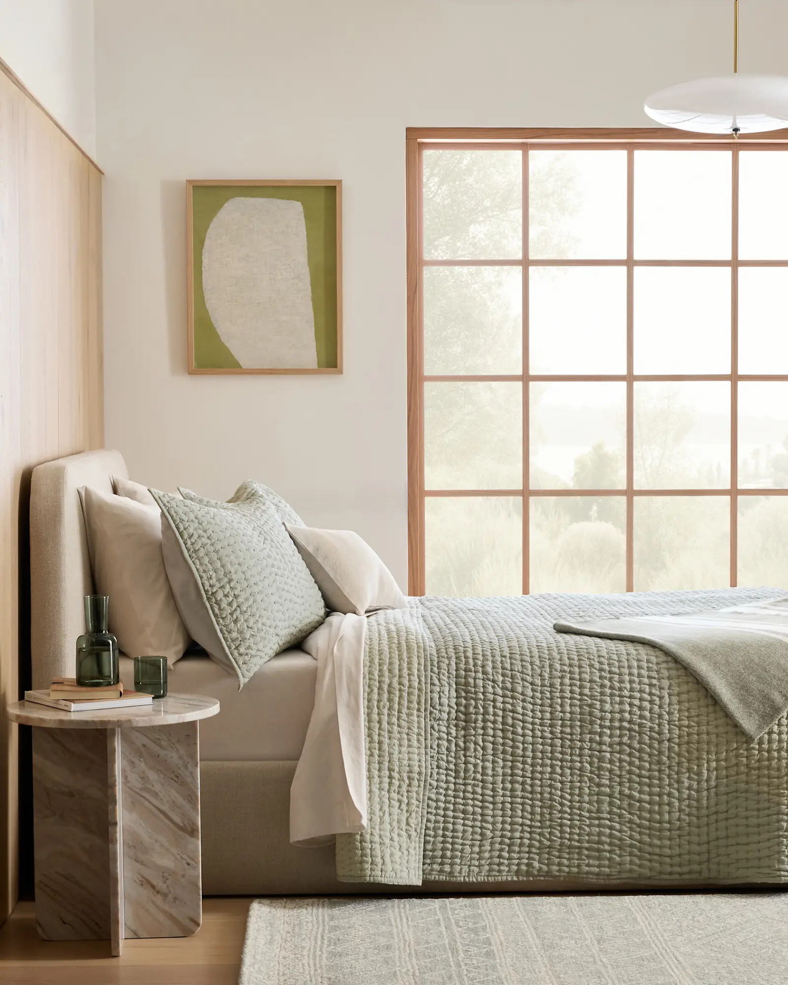 European Linen Cotton Stitch Quilt Set | Quince