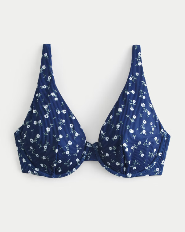Curvy High Apex Ribbed Underwire Bikini Top | Hollister (US)