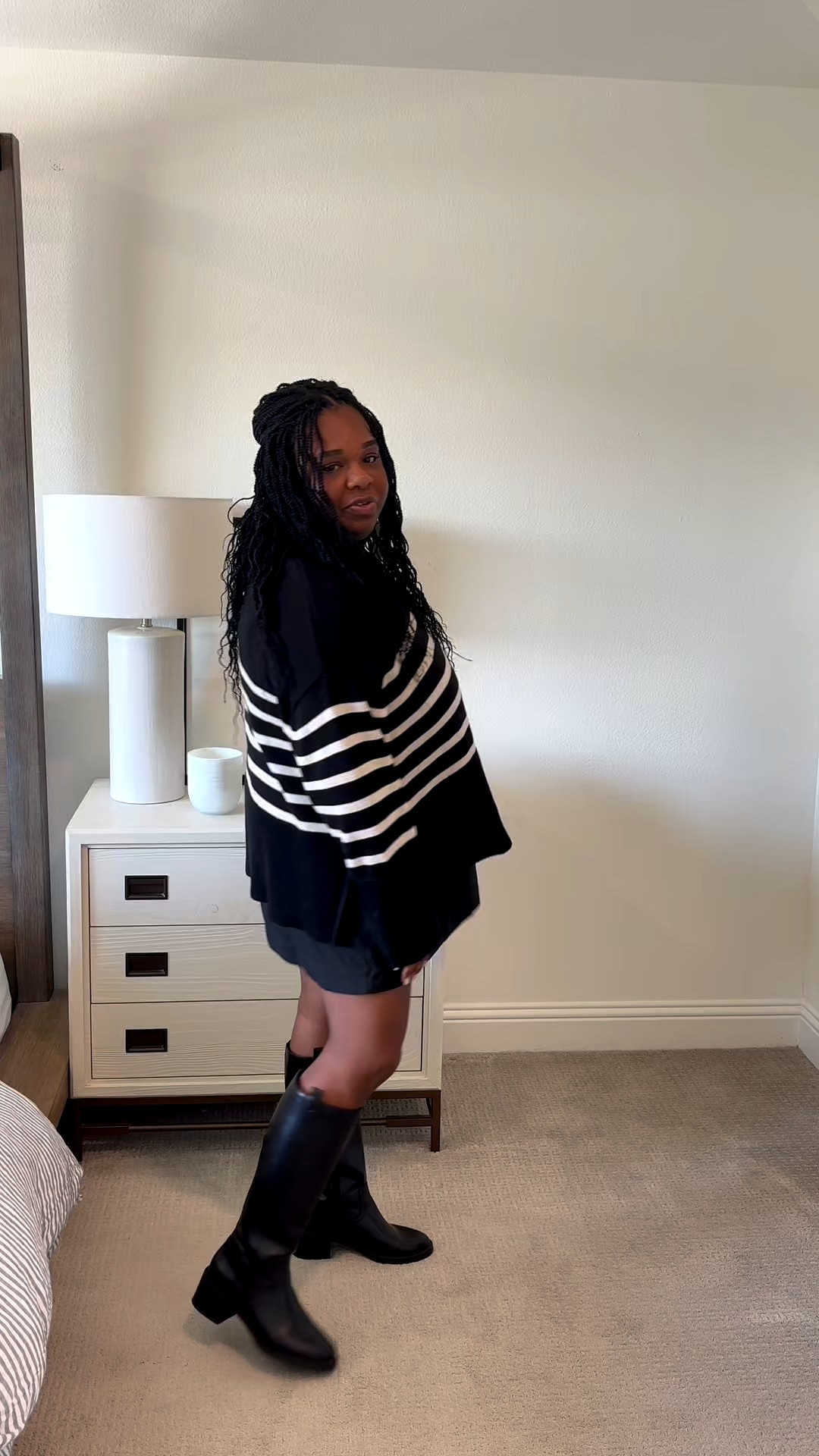 my capsule suitcase coming with me for a weekend trip before a week long work trip! Lots of pieces that I can swap and rotate easily to create a new look! 

The satin pants are a medium! (Wish I would’ve done large) and the jackets are xxl, the sweater is XL. The jean jacket is H&M and out of stock, and my purse is also discontinued — it’s from banana republic last year. 