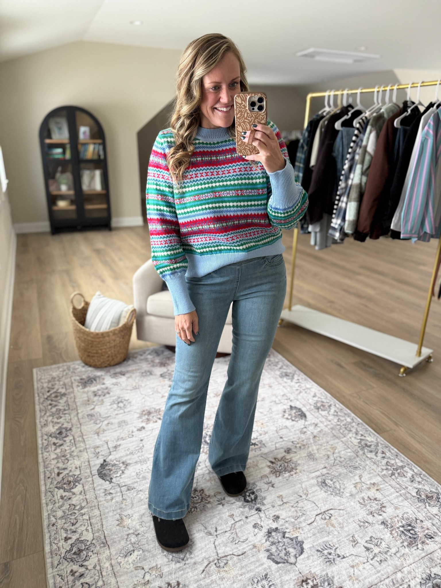 Loving the colors on the sweater, it is a medium thickness and so warm. Not itchy or scratchy at all.

#LTKMidsize #LTKSaleAlert #LTKHoliday

