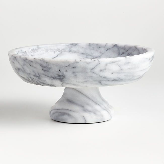 French Kitchen White Marble Fruit Bowl + Reviews | Crate & Barrel | Crate & Barrel