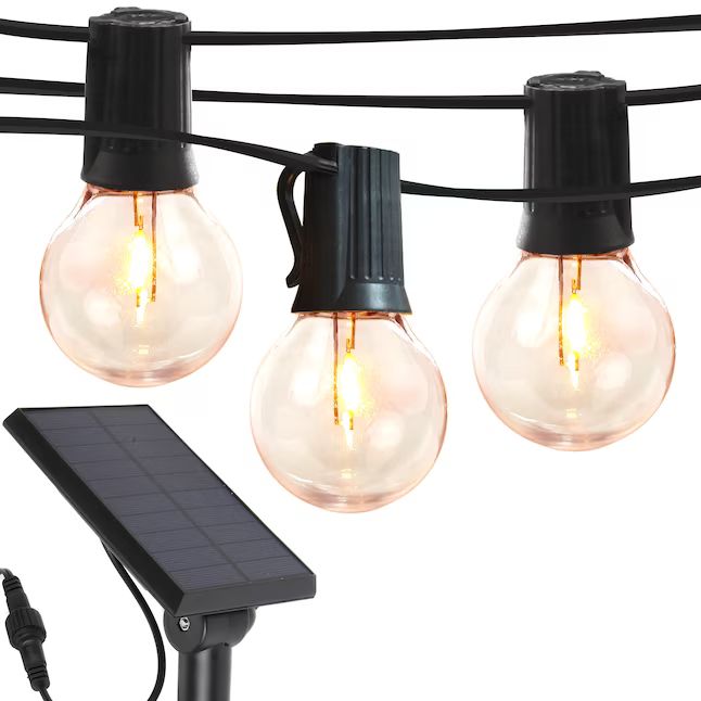 Brightech 27-ft Solar Black Indoor/Outdoor String Light with 12 LED Globe Bulbs | Lowe's