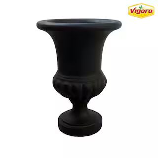 15.5 in. Orland Large Aged Charcoal Stone Fiberglass Urn Planter (15.5 in. D x 21 in. H) | The Home Depot