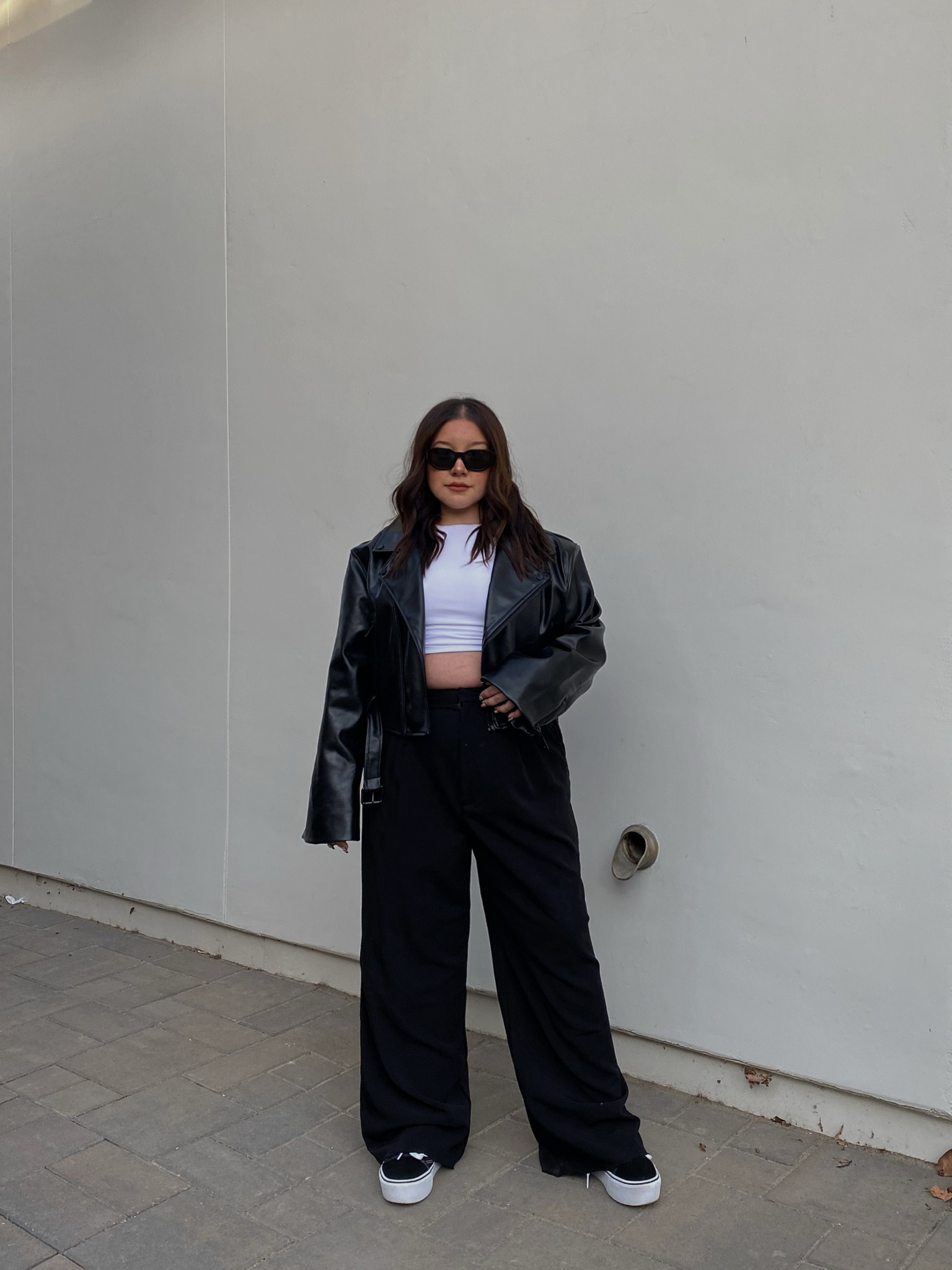 fall outfit inspo, moto jacket, leather jacket, cropped leather jacket, faux leather jacket, minimal style, minimal outfit, black outfit 

#LTKfit #LTKstyletip #LTKsalealert