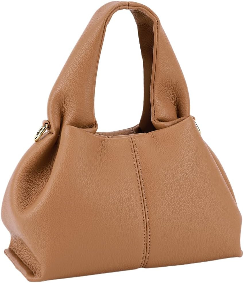 Soft Clouds Pouch Dumpling Clutch Purse Women Tote Shoulder Retro Crossbody Bag Casual Dumpling Hobo Bag PU Leather Top Handl | Amazon (US)