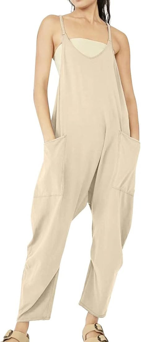 leanul Women Casual Jumpsuits free Hot Shot Onesie FP dupes Spaghetti Strap Loose Romper Overalls Po | Amazon (US)