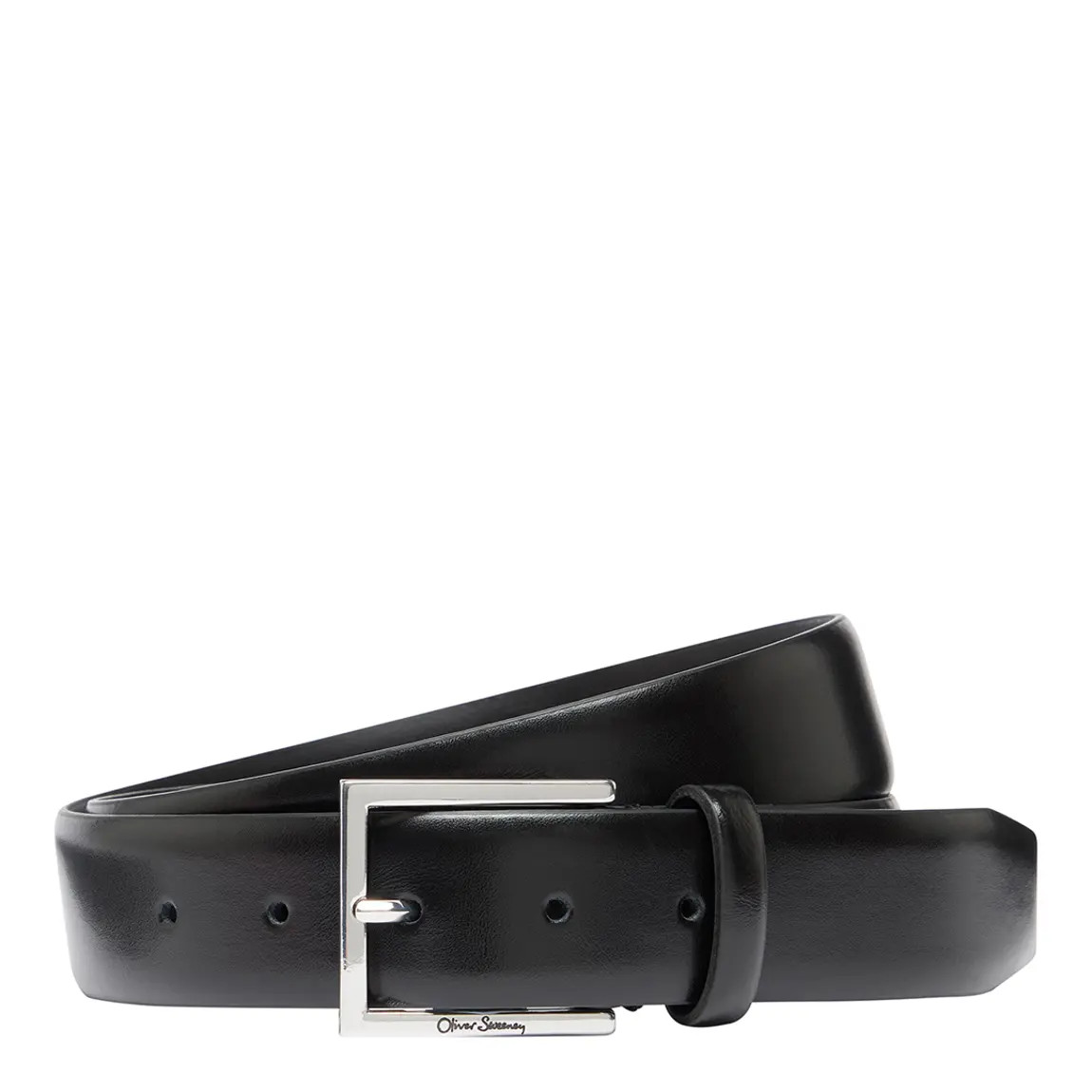 Black Teramo Calf Leather Belt | BrandAlley