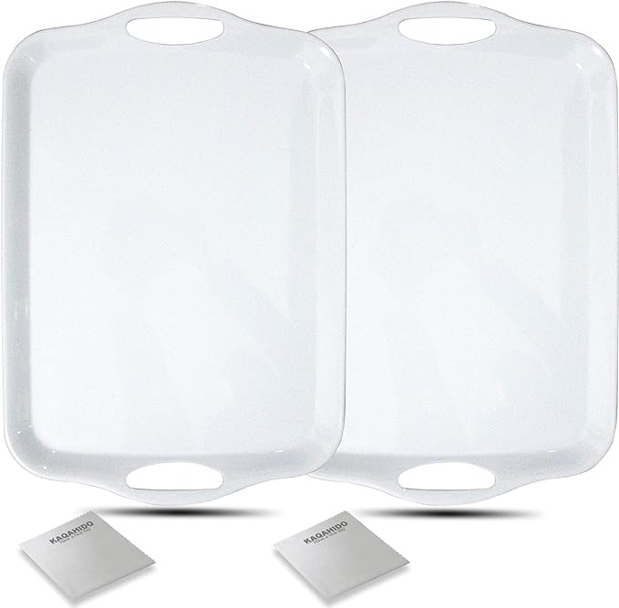 Large Melamine Serving Trays for Eating, 17.5’’ x 12’’ Serving Platter for Appetizer, Cha... | Amazon (US)