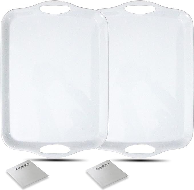 Large Melamine Serving Trays for Eating, 17.5’’ x 12’’ Serving Platter for Appetizer, Cha... | Amazon (US)