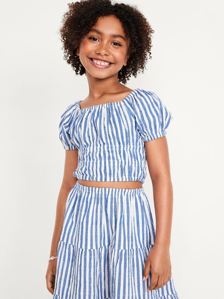 Puff-Sleeve Smocked Top for Girls | Old Navy (US)