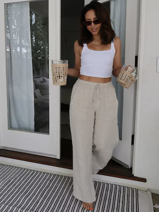 Retreat Linen High Rise Wide Leg Pant | Athleta