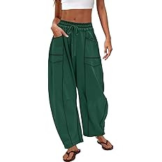 Nirovien Womens Barrel Sweatpants High Waisted Wide Leg Sweatpants Drawstring Lounge Baggy Pants ... | Amazon (US)