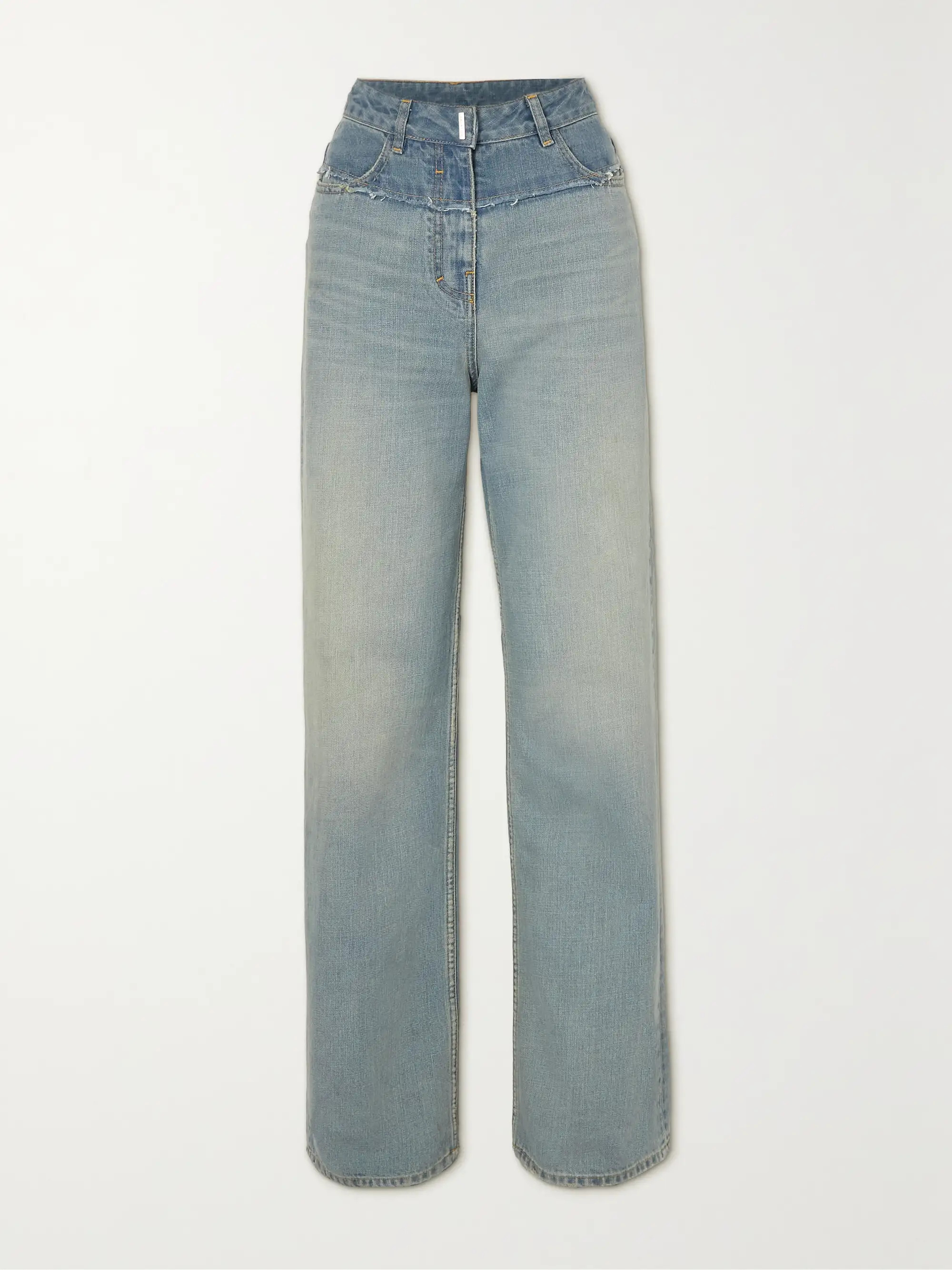 GIVENCHYDistressed two-tone straight-leg jeans | NET-A-PORTER (US)