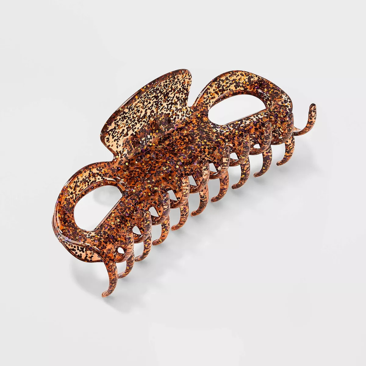 Jumbo Glitter Claw Hair Clip - Orange | Target