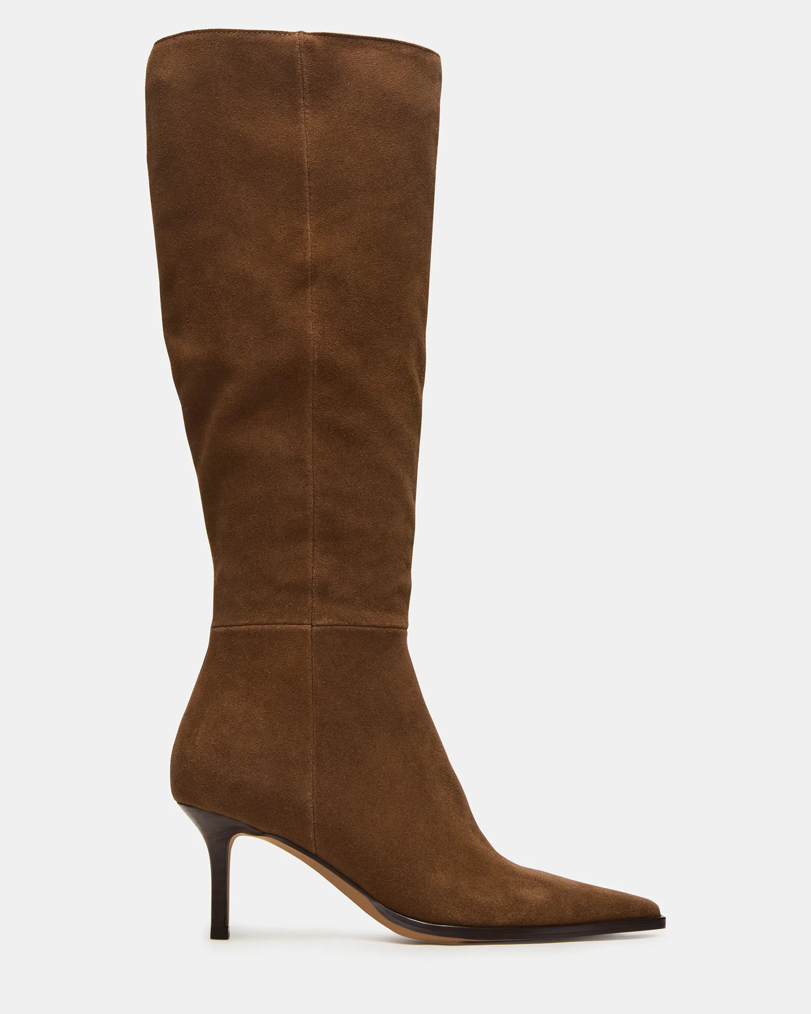 LINGO Chestnut Suede Pointed-Toe Knee-High Women's Boot | Steve Madden (US)