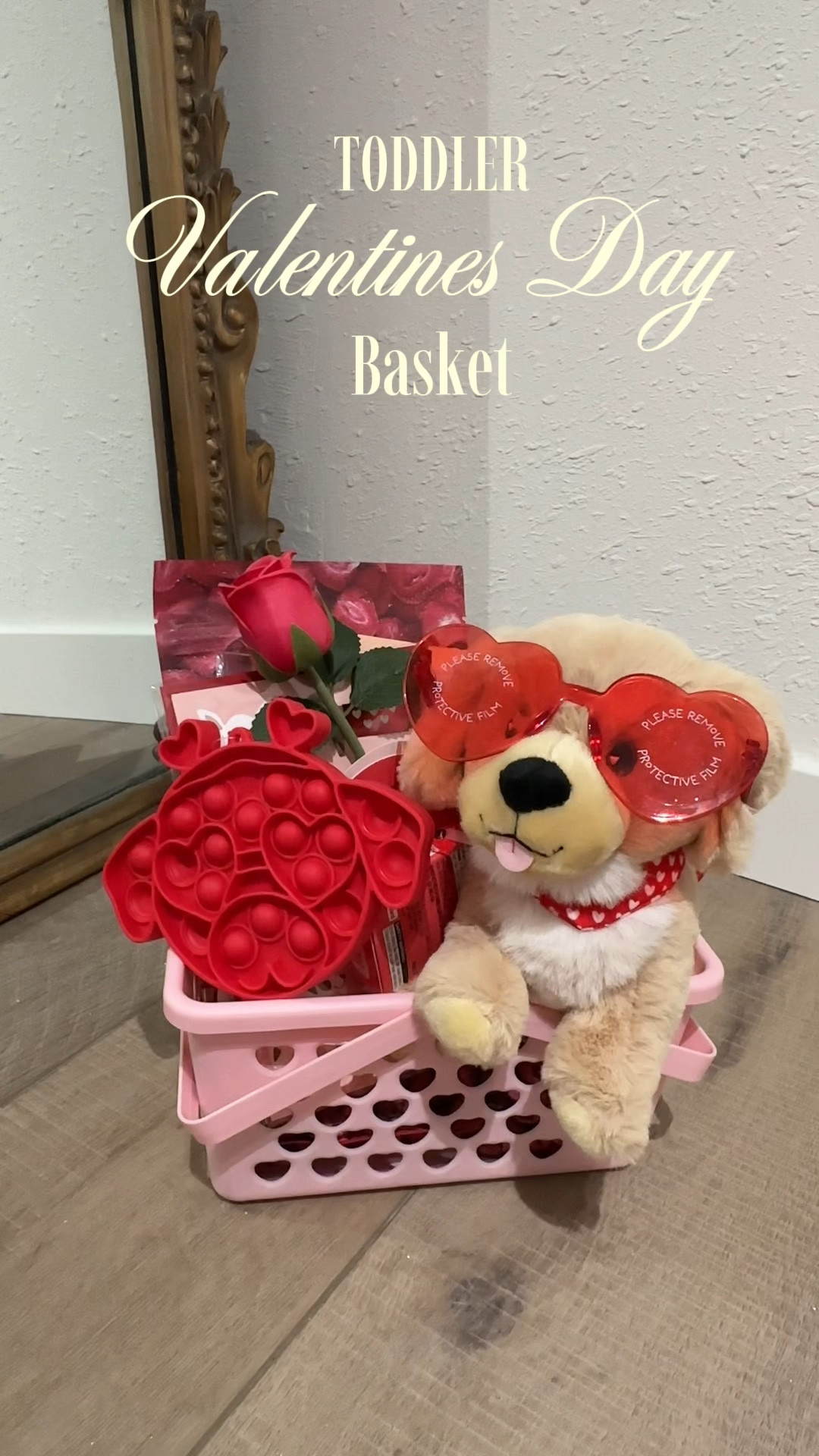 Valentine’s Day basket ideas for toddlers + little kids ❤️ Putting together the cutest Valentine’s gift basket for kids with a plush teddy bear, heart sunglasses, pop-it toy, Valentine’s book, and sweet treats - perfect for a baby or toddler on Valentine’s Day or as a fun Valentine’s morning surprise. Everything in this kids Valentine’s basket is linked on my LTK for easy shopping, including toddler gifts, Valentine’s decor, and cute gift ideas for boys and girls.

✨ Shop this Valentine’s basket on my LTK for affordable Amazon finds, kids gift ideas, and holiday must-haves. 

#LTKBaby #LTKmomlife #LTKKids