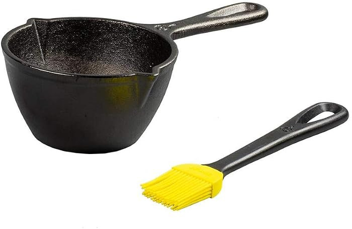 Lodge 15.2 Ounce Cast Iron Melting Pot + Silicone Basting Brush - Unparalleled Heat Retention - H... | Amazon (US)