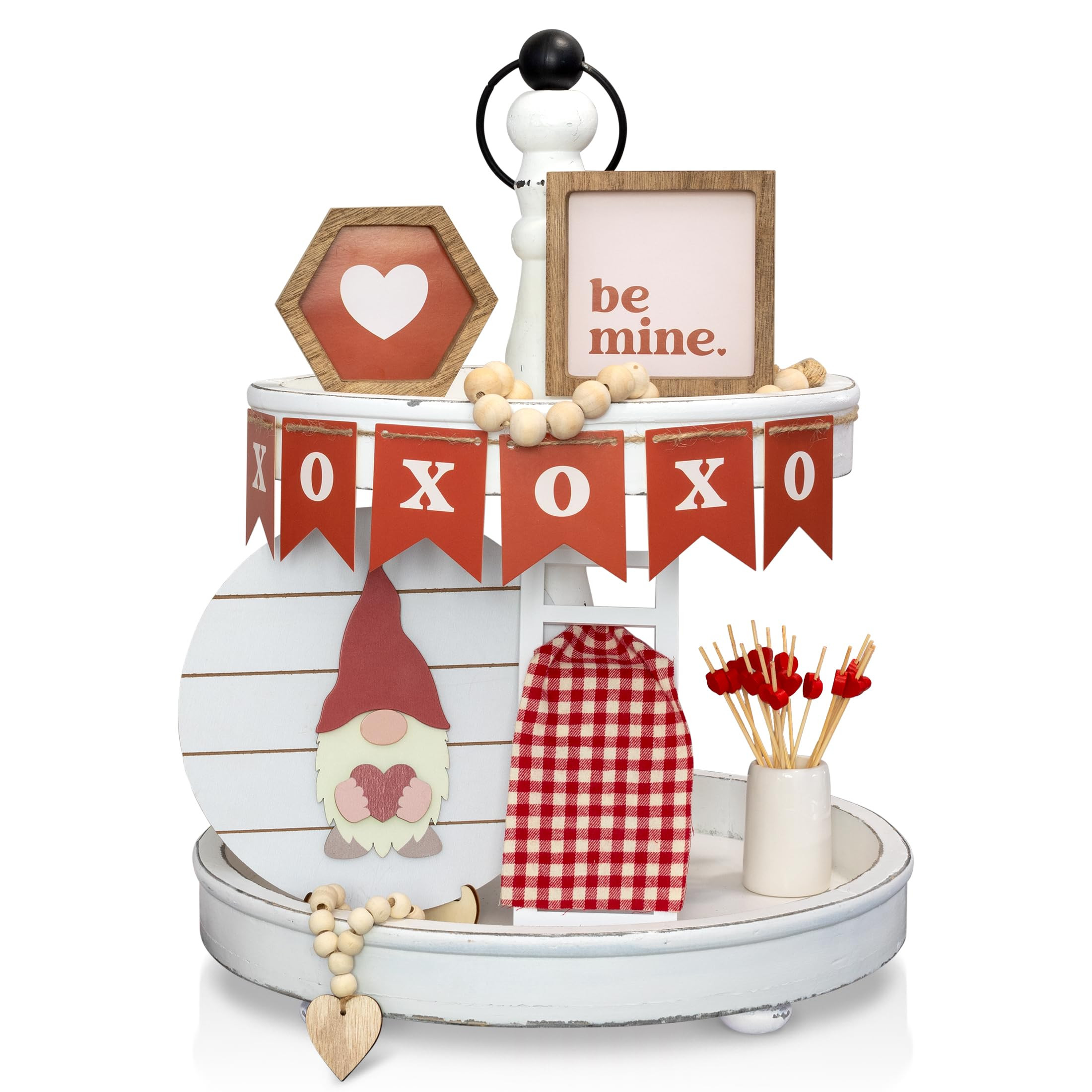 Beautiful Tiered Tray Decor Set for Valentines Day - Interchangeable All Season Decorations Bundl... | Amazon (US)