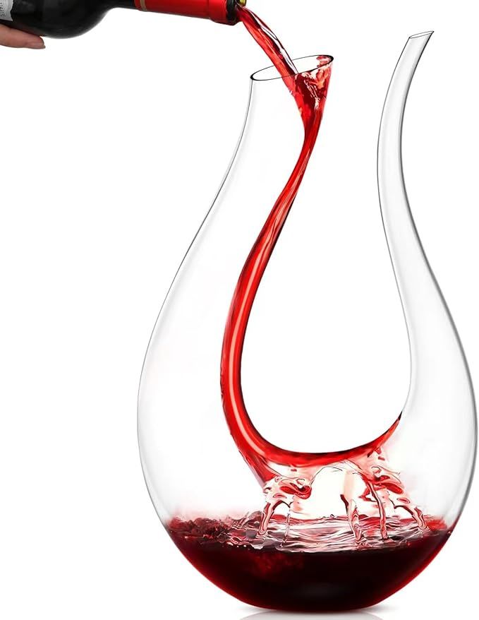 Wine Decanter,Red Wine Carafe,Wine Aerator,100% Hand Blown Lead-free Crystal Glass,Wine Decanters... | Amazon (US)