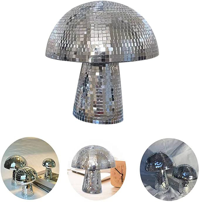Creative Mushroom Disco Ball Mirror Glitter Retro Silver for Party Stage Props Bedroom Dining Tab... | Amazon (US)