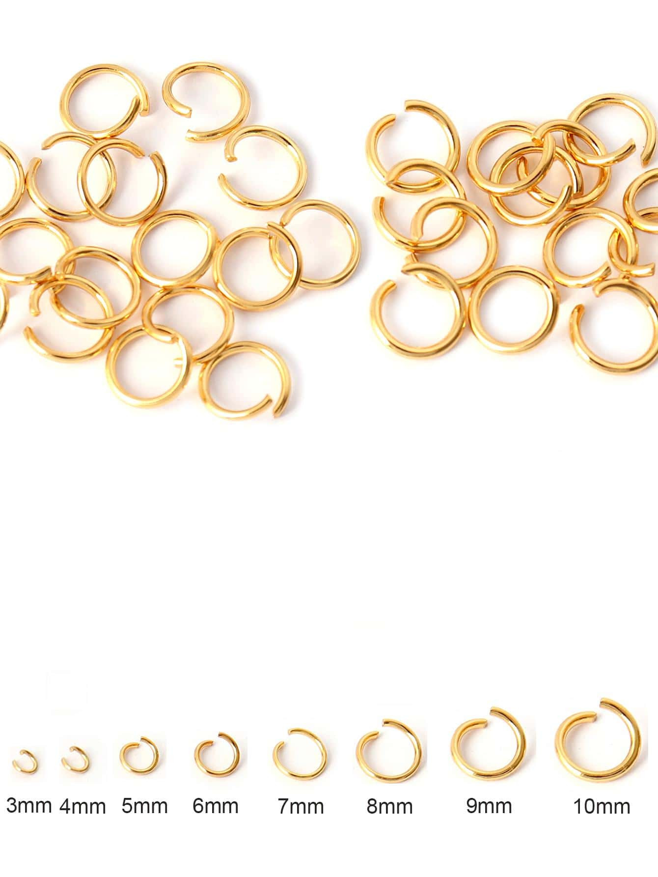 100pcs Stainless Steel Gold/Silver Open Jump Rings Split Rings For Diy Jewelry Making | SHEIN