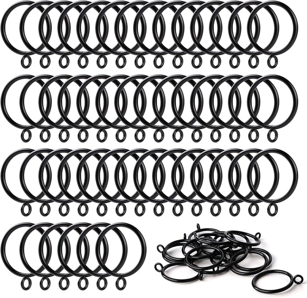 ANJUU 48 Pack 38mm Inner Diameter Metal Curtain Drape Sliding Eyelet Rings Black Tone | Amazon (CA)