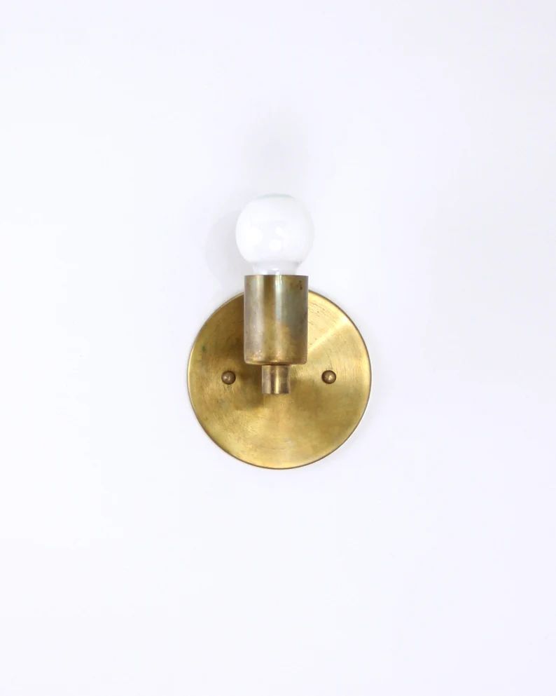 Trek Notch • modern minimalist brass wall sconce lamp light fixture | Etsy (US)