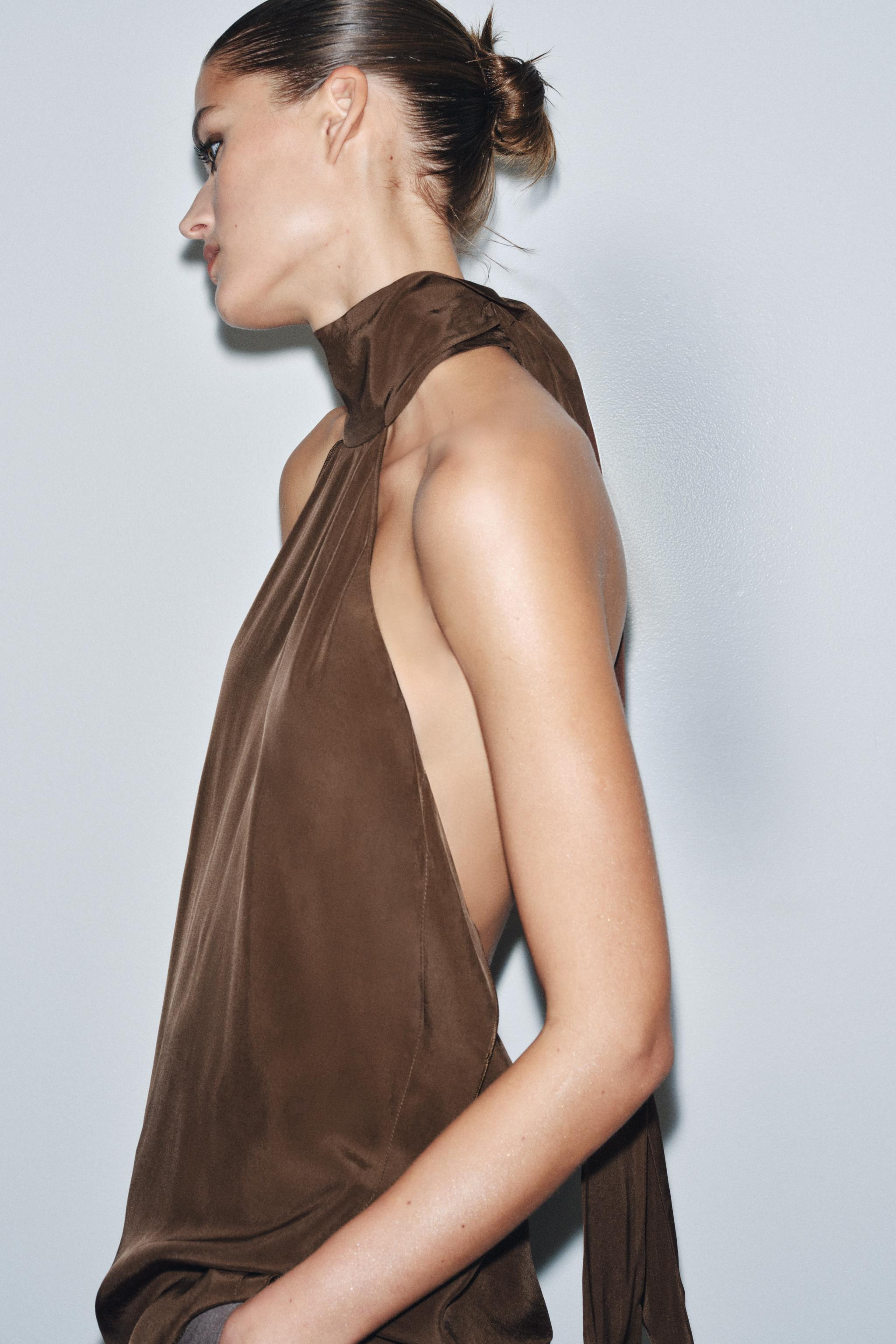 ASYMMETRIC HALTER TOP ZW COLLECTION | Zara US