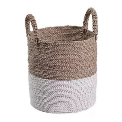 Global Caravan™ Mazu Small Seagrass Basket in Natural/White | Bed Bath & Beyond